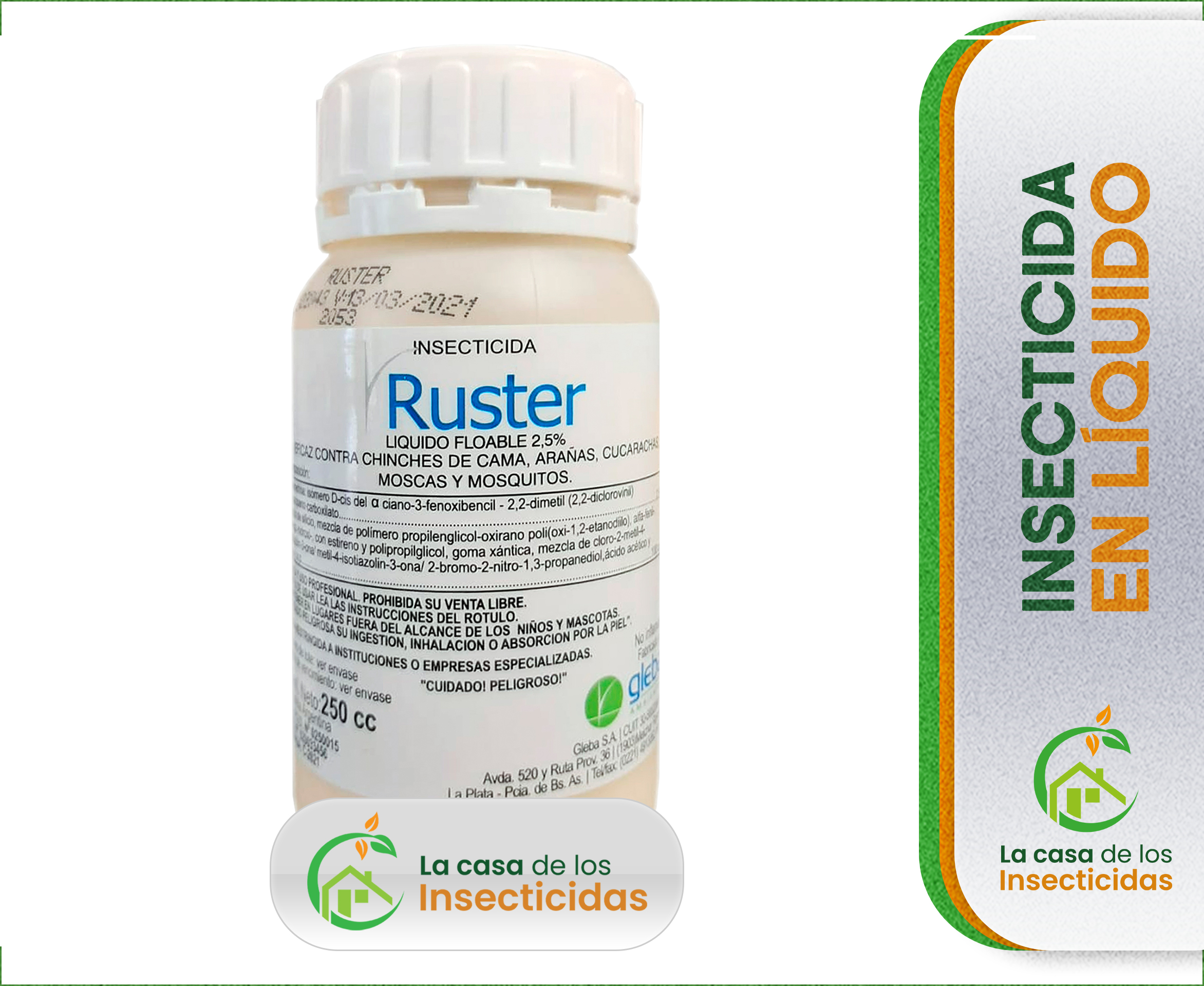 Ruster Insecticida Deltametrina control de plagas 250 cc.